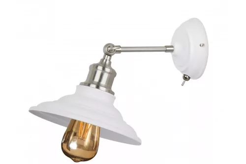 LORET+ fali lámpatest kapcsolóval,8267,AC220-240V,50/60Hz,1*E27,max.40W, átmérő20cm, szimpla, fehér