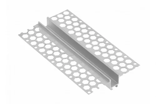 GLAX alumínium profil egyenes LED szalaghoz, gipszkartonlapokba való beépítéshez, L=3 m, eloxálatlan, nem eloxált