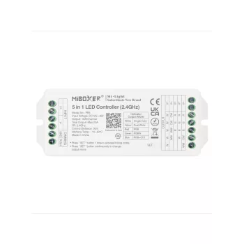   Mi-Light - PR5 - 5-in-1 távirányítható vezérlő többféle LED szalaghoz (egyszínű, WW+CW, RGB, RGBW, RGB+CCT)