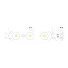 Bergmen LED modul, 2,5W, 12V DC, 335lm, IP67, 6500K, 85x21x8,1 mm, 3-as