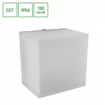    LED oldalfali lámpa, Scatollo, 5W, 3-4-6000K, 650lm, 230V, IP54, CCT, 100x100x74mm