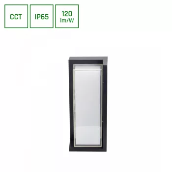   Spectrum LED Oldalfali lámpa, CCT, 20W, IP665, 2400lm, 230V, Fekete, Verto Block