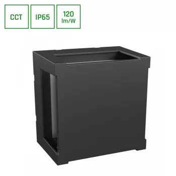  LED Oldalfali lámpa, CCT-s Négyzet, VERTO, 10W, 2700/4000/6000K, 1200lm, 230V, IP65, 160x160x110 mm