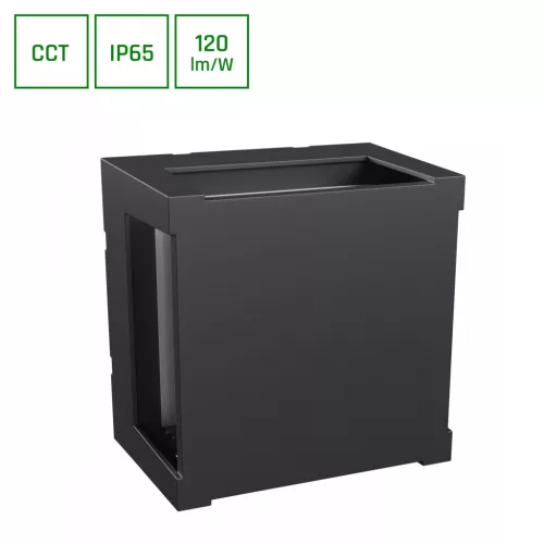 LED Oldalfali lámpa, CCT-s Négyzet, VERTO, 10W, 2700/4000/6000K, 1200lm, 230V, IP65, 160x160x110 mm