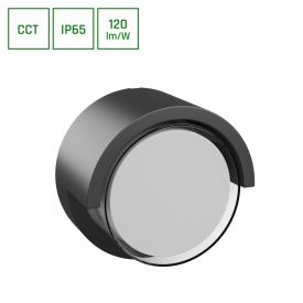   LED Oldalfali lámpa, CCT-s Kerek, VERTO, 10W, 2700/4000/6000K, 1200lm, 230V, IP65, 170x110 mm