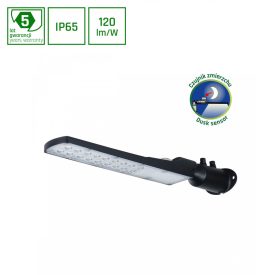   LED Utcai világítás, alkonyatérzékelővel, STREETOS SLIM, 50W, 4000K, 6000lm, IP65, 230V, 140 / 85 °, 505x109x76 mm