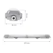 LED Fénycső armatúra, LIMEA, Max. 20W, G13, 250V, IP65, 710x90x63 mm