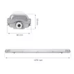LED Fénycső armatúra, LIMEA, Max. 40W, G13, 250V, IP65, 1310x90x63 mm