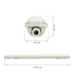 LED hermetikus armatúra, Szürke/fehér, Limea Gigant, 38W, 4000K, 5900/6600lm, IP65,1190x72x70 [mm], 50000h, 120°, 230V