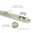 LED hermetikus armatúra, Szürke/fehér, Limea Gigant, 52W, 4000K, 8000/8900lm, IP65, 1550x72x70 [mm], 50000h, 120°, 230V