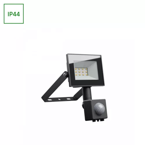  LED reflektor mozgásérzékelővel, NOCTIS LUX 4, Fekete, 10W, 4000K, 750lm, 230V, IP44, 100°, 94x150x54 mm