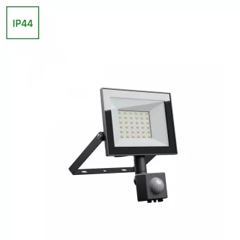    LED reflektor mozgásérzékelővel, NOCTIS LUX 4, Fekete, 30W, 4000K, 2500lm, 230V, IP44, 100°, 141x221x53 mm