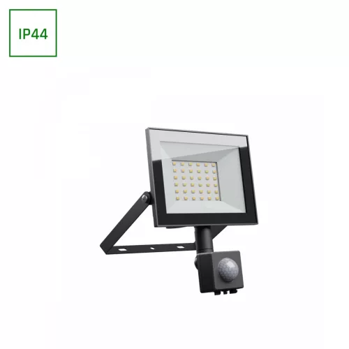  LED reflektor mozgásérzékelővel, NOCTIS LUX 4, Fekete, 30W, 4000K, 2500lm, 230V, IP44, 100°, 141x221x53 mm