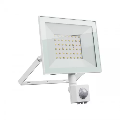  LED reflektor mozgásérzékelővel, NOCTIS LUX 4, Fehér, 50W, 4000K, 4300lm, 230V, IP44, 100°, 176x137x25 mm