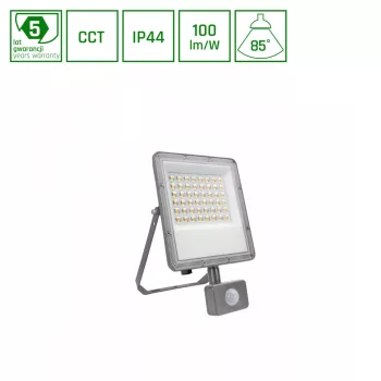   Spectrum LED Reflektor Mozgásérzékelővel, CCT-s, 50W, 3000K/4000K/6000K, 5000lm, IP44, 265x171x53 mm, Noctis Max CCT