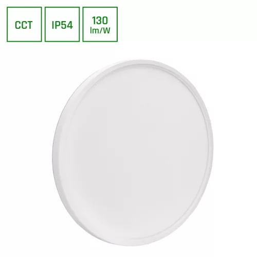 LED Mennyezeti lámpa, Függeszthető, CCT-s, NYMPHEA FLAT DUO, 36W, 3-4-6000K, 4700lm, 230V, IP54, 120°, 400x26 mm