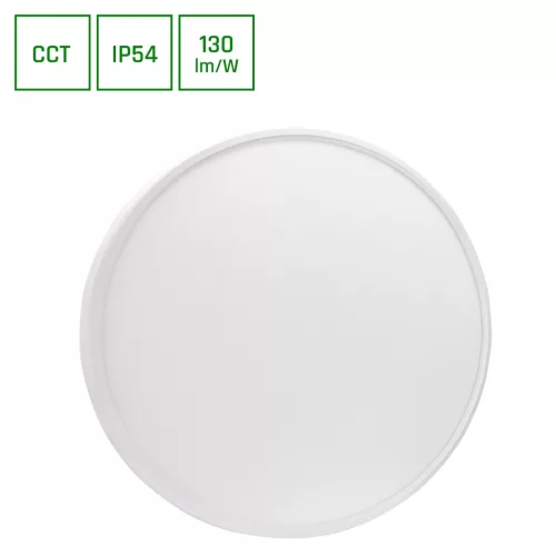 LED Mennyezeti lámpa, Függeszthető, CCT-s, NYMPHEA FLAT DUO, 48W, 3-4-6000K, 6200lm, 230V, IP54, 120°, 500x26 mm