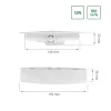   LED Panel 2in1 (falon kívüli/süllyesztett) Algine, 12W, 3000K, 1200/1500lm, 110°, IP20, 170x35 [mm], 17000h, kivágási méret: 145 [mm], 230V, Műanyag