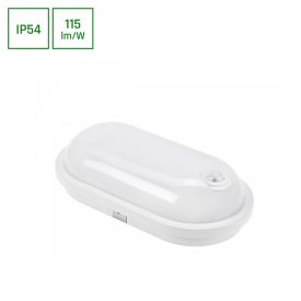   LED Lámpa, Fehér, Ovális, Mozgásérzékelővel,TECHNIK LAMP, 20W, 4000K, 2100/2300lm, IP54, 270x145x75 [mm], 17000h, 120°, 230V