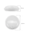 LED Lámpa, Fehér, Kerek, Mozgásérzékelővel,TECHNIK LAMP, 20W, 4000K, 2100/2300lm, IP54, 220x60 [mm], 17000h, 120°, 230V