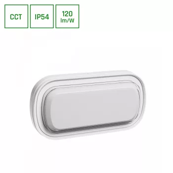    LED mennyezeti/fali lámpa, Ovális, Pastilo, 10W, 2700/4000/6000K, 1200lm, 230V, IP54, CCT,  205x105x47 mm