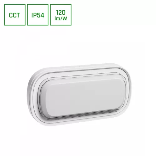  LED mennyezeti/fali lámpa, Ovális, Pastilo, 10W, 2700/4000/6000K, 1200lm, 230V, IP54, CCT,  205x105x47 mm