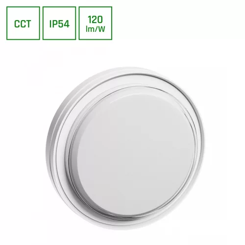  LED mennyezeti/fali lámpa, Kerek, Pastilo, 10W, 2700/4000/6000K, 1200lm, 230V, IP54, CCT, 180x47 mm