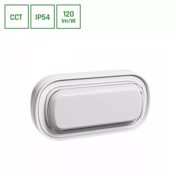    LED mennyezeti/fali lámpa, Ovális, Pastilo, 15W, 2700/4000/6000K, 1800lm, 230V, IP54, CCT, 266x137x47 mm