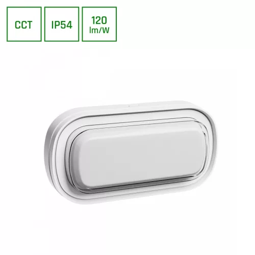  LED mennyezeti/fali lámpa, Ovális, Pastilo, 15W, 2700/4000/6000K, 1800lm, 230V, IP54, CCT, 266x137x47 mm