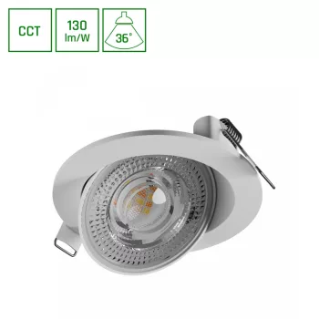    Süllyesztett LED Spot lámpa,  Mobilo,  6,5W, CCT, 2700/4000/6000 K, IP20, 850lm, 36°, 105X35mm, fehér