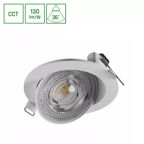  Süllyesztett LED Spot lámpa,  Mobilo,  6,5W, CCT, 2700/4000/6000 K, IP20, 850lm, 36°, 105X35mm, fehér