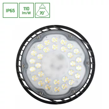   Spectrum LED Csarnokvilágító, 105W, 4000K, 11550lm, 230V, IP65, 70°, Fekete, Plateo Sun 4