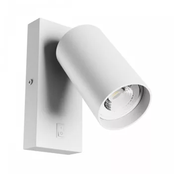   Spectrum oldalfali lámpa kapcs., GU10 max 10W, 230V, IP20, fehér, kerek,
