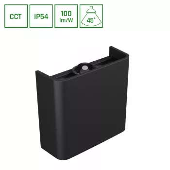   Spectrum oldalfali lámpa 2W, 200lm, CCT, 230V, IP54, 110x100x40mm, fekete, Lunarix