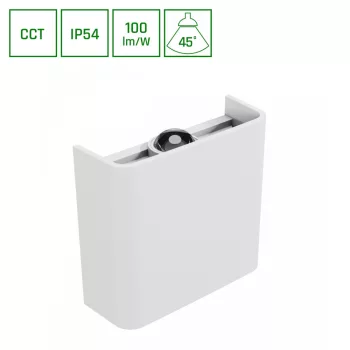   Spectrum oldalfali lámpa 2W, 200lm, CCT, 230V, IP54, 110x100x40mm, fehér, Lunarix