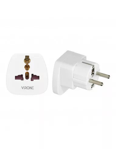 Utazási adapter - világ EU-ba, 230VAC/13A fehér