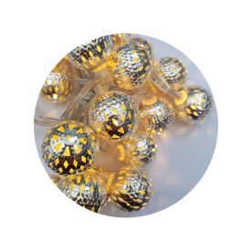   TRX Karácsonyi fényfüzér, MAROKKÓI GÖMB,  20 Led, 2700K, 250 CM, 3XAA elem (nem tartozék)