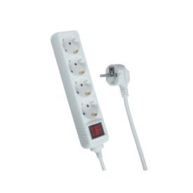 Trixline Hosszabbító kapcsolóval, 4 aljzat, SCHUKO, 1,5M