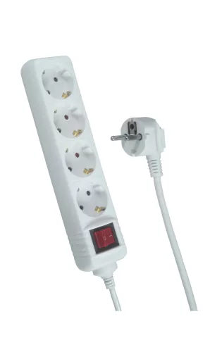 Trixline Hosszabbító kapcsolóval, 4 aljzat, SCHUKO, 1,5M