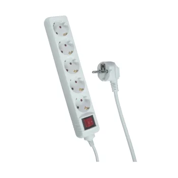 Trixline Hosszabbító kapcsolóval, 5 aljzat, SCHUKO, 1,5M