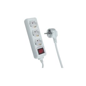 Trixline Hosszabbító, kapcsolóval, 5 aljzat, SCHUKO, 3M