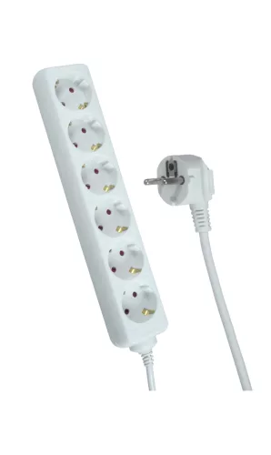 Trixline Hosszabbító 6 aljzat, SCHUKO, 5M
