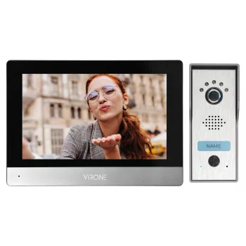   Orno Videó Kaputelefon, 4 vezetékes, 7 colos kijelző, WIFI, Full HD, Fekete