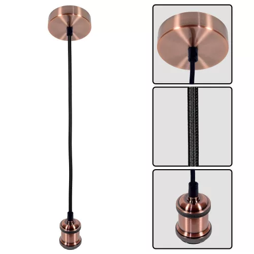 Vivalux retro függeszték, antik réz, R6001, E27, Antik/Fekete
