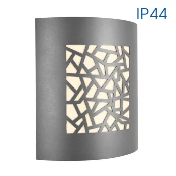   Vivalux oldalfali kerti lámpa, LUXOR/SQ 1X E27, 230V, IP44, Szürke