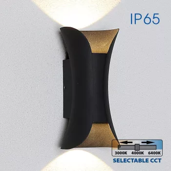   Vivalux LED oldalfali lámpa, 10W, 3000-6400K, CCT, IP65, fekete, Boston