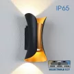 Vivalux LED oldalfali lámpa, 10W, 3000-6400K, CCT, IP65, fekete/arany, Boston     