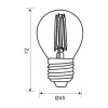   Vivalux Led Premium Filament fényforrás, E27, GF45, 7W, 960lm, 3000K, 230V, 360°, Ø45x72mm, átlátszó, Kisgömb,5 ÉV GARANCIA