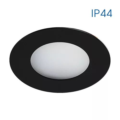 Vivalux Led Spot, 2W, 4000K, 150lm, 230V, IP44, Ø65x14mm, Furat: 58mm, Kerek, Fekete, OLI LED