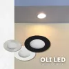   Vivalux Led Spot, 2W, 4000K, 150lm, 230V, IP44, Ø65x14mm, Furat: 58mm, Kerek, Fekete, OLI LED